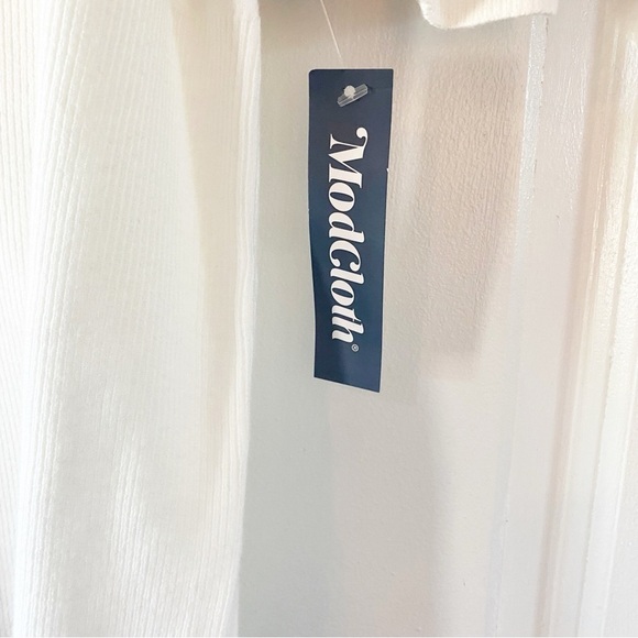 MODCLOTH Bow Thyself Ivory Tie Neck Knit Top NWT Sz XL - Picture 9 of 11